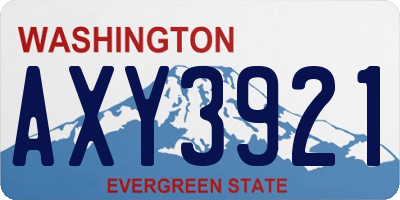 WA license plate AXY3921