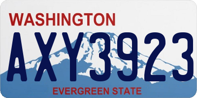 WA license plate AXY3923