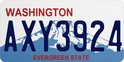 WA license plate AXY3924