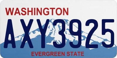 WA license plate AXY3925