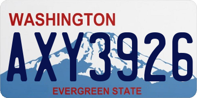 WA license plate AXY3926