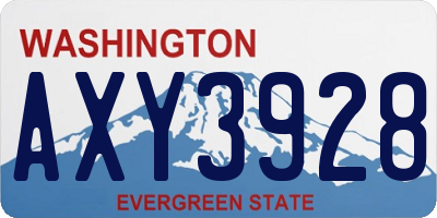 WA license plate AXY3928