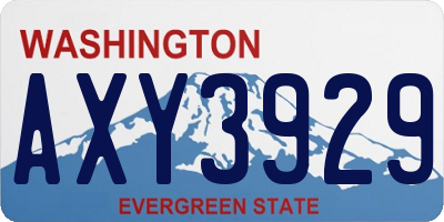 WA license plate AXY3929