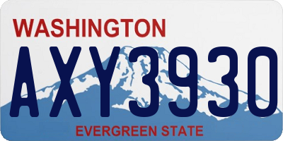 WA license plate AXY3930