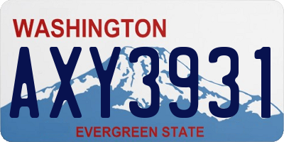 WA license plate AXY3931