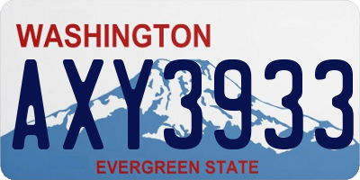 WA license plate AXY3933