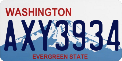 WA license plate AXY3934