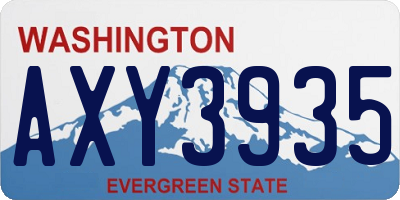 WA license plate AXY3935