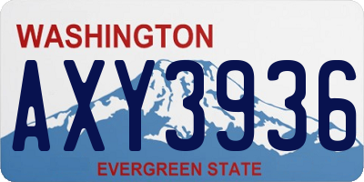 WA license plate AXY3936