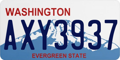 WA license plate AXY3937
