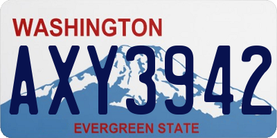 WA license plate AXY3942