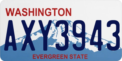 WA license plate AXY3943