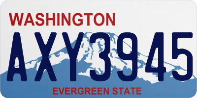 WA license plate AXY3945