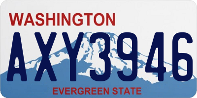 WA license plate AXY3946