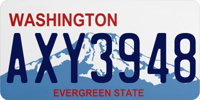 WA license plate AXY3948