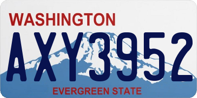 WA license plate AXY3952