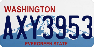 WA license plate AXY3953