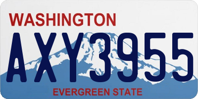 WA license plate AXY3955