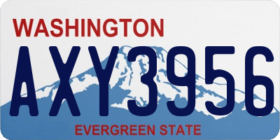 WA license plate AXY3956