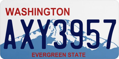 WA license plate AXY3957