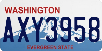 WA license plate AXY3958