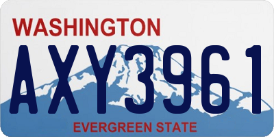 WA license plate AXY3961
