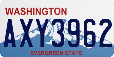 WA license plate AXY3962