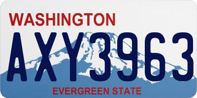 WA license plate AXY3963