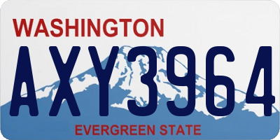 WA license plate AXY3964