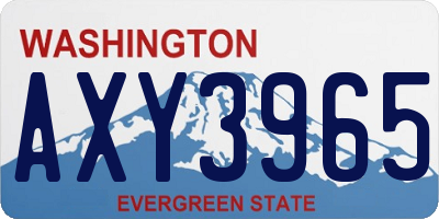 WA license plate AXY3965