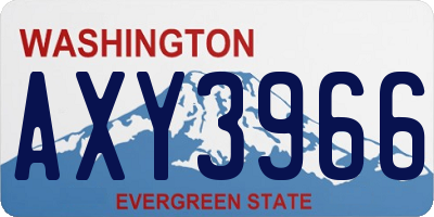 WA license plate AXY3966