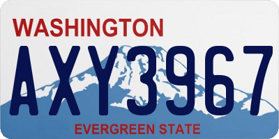 WA license plate AXY3967