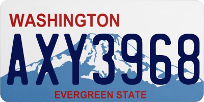 WA license plate AXY3968