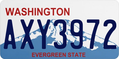 WA license plate AXY3972