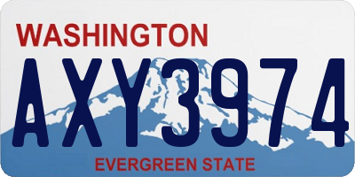 WA license plate AXY3974