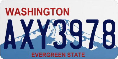 WA license plate AXY3978