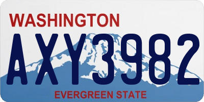 WA license plate AXY3982