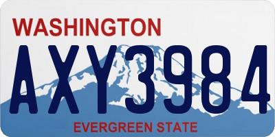 WA license plate AXY3984