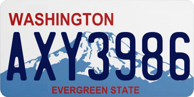 WA license plate AXY3986