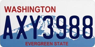 WA license plate AXY3988