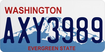 WA license plate AXY3989