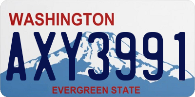 WA license plate AXY3991