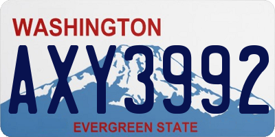 WA license plate AXY3992