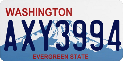 WA license plate AXY3994