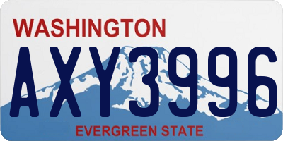 WA license plate AXY3996