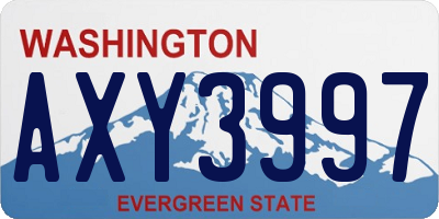 WA license plate AXY3997