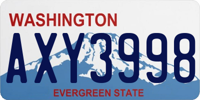 WA license plate AXY3998
