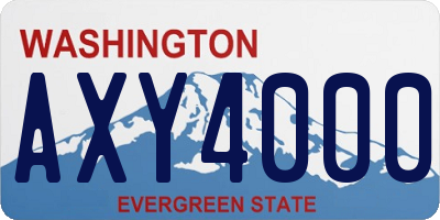 WA license plate AXY4000
