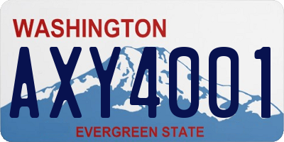 WA license plate AXY4001