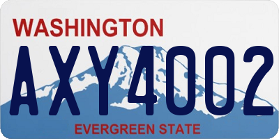 WA license plate AXY4002